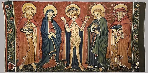 Altar Frontal with Man of Sorrows and Saints by Anonymous depicting Matthew 3