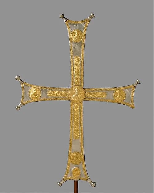 Processional Cross by Anonymous depicting Matthew 3