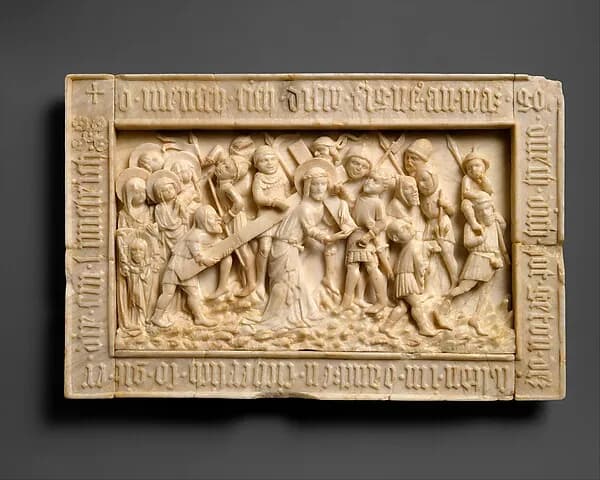 The Road to Calvary by Master of the Lorsch Calvary depicting Mark 15