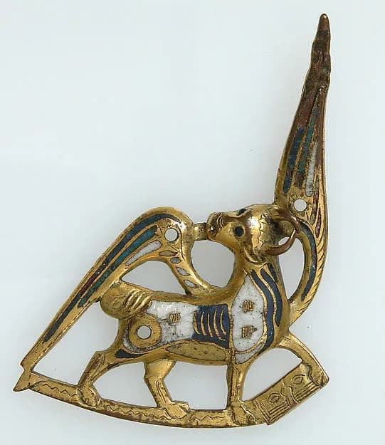 The Ox of Saint Luke (one of two appliqués from a book cover) by Anonymous depicting Luke 1