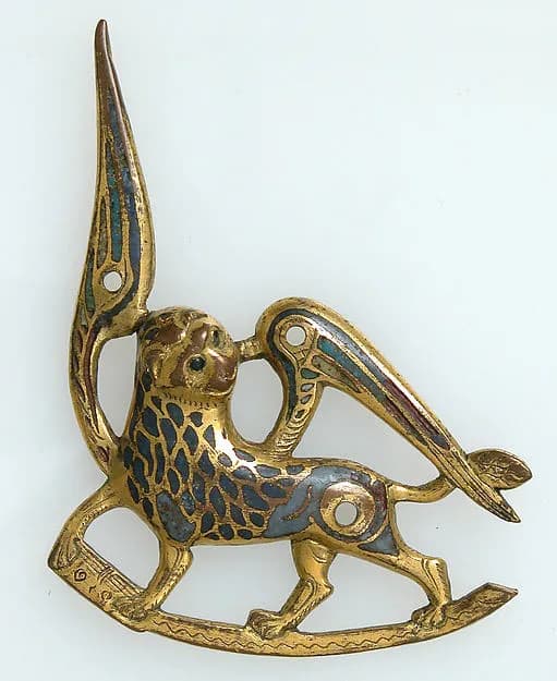 The Lion of Saint Mark (one of two appliqués from a book cover) by Anonymous depicting Mark 1
