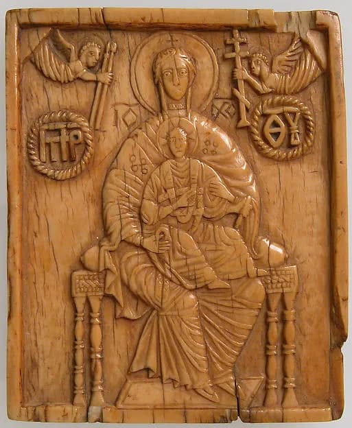 Icon with Virgin and the Christ Child by Anonymous depicting Luke 2