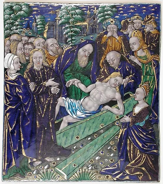 Plaque with the Raising of Lazarus by Jean Pénicaud I depicting John 11