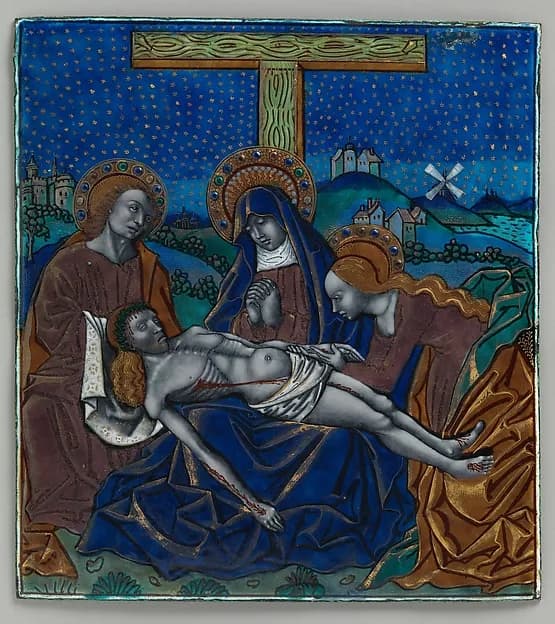 Triptych Panel with Pietá by Master of the Triptych of Louis XII depicting Luke 1
