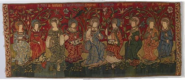 Madonna with Eight Saints by Anonymous depicting Luke 2