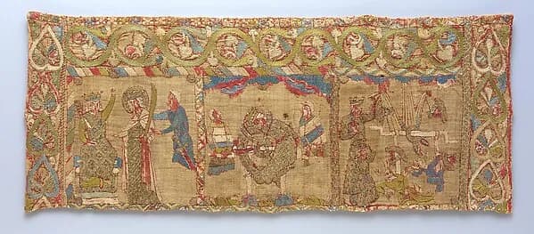 Stole with the Martyrdom of St. Catherine by Anonymous depicting Romans 8