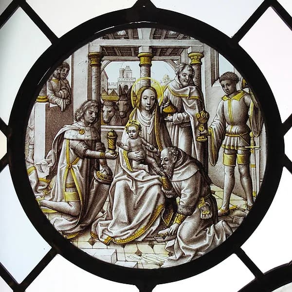 Roundel with the Adoration of the Magi by Hans Memling depicting Matthew 2