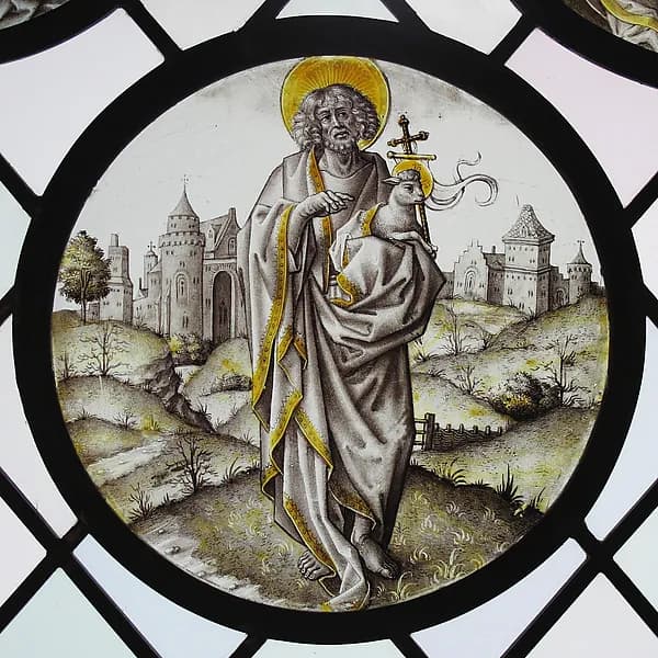 Roundel with Saint John The Baptist by Anonymous depicting Matthew 3