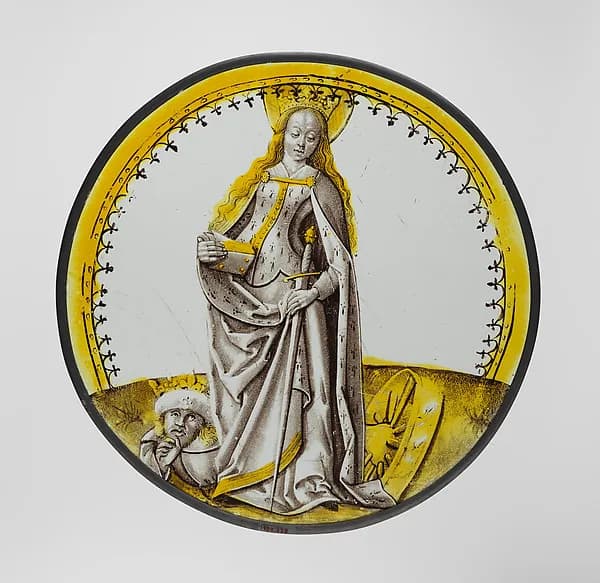 Roundel with Saint Catherine of Alexandria by Anonymous depicting Romans 8