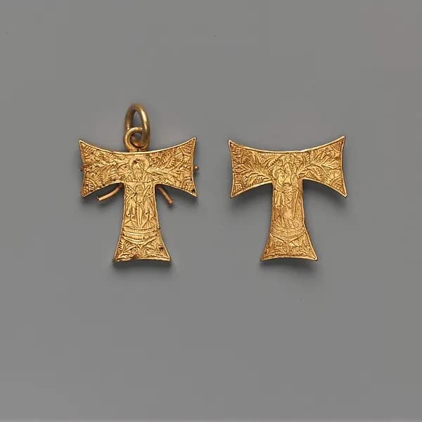 Pendant Capsule in the Form of a Tau Cross, with the Trinity and the Virgin and Child by Anonymous depicting Matthew 27