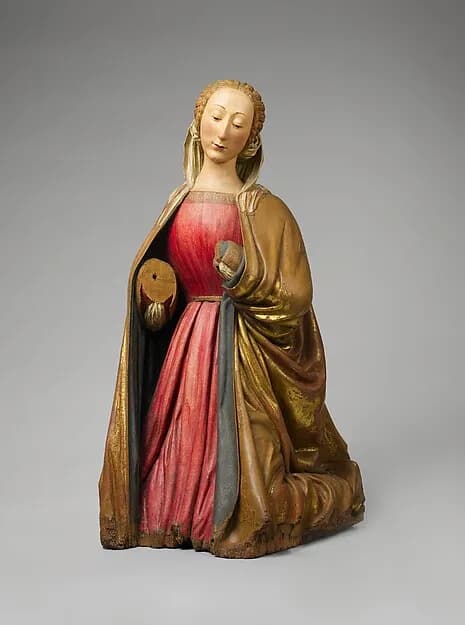 Kneeling Virgin by Paolo Aquilano depicting Luke 1