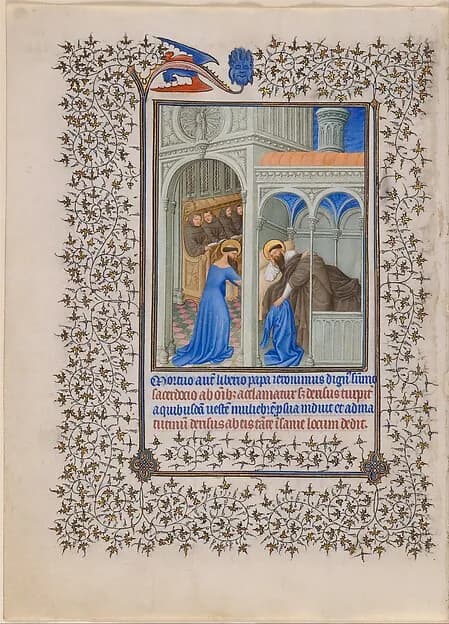 The Belles Heures of Jean de France, duc de Berry by The Limbourg Brothers depicting Luke 1