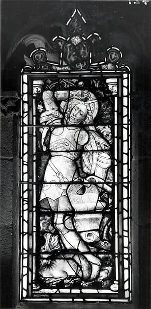 Panel with Saint George and the Dragon by Anonymous depicting Revelation 12