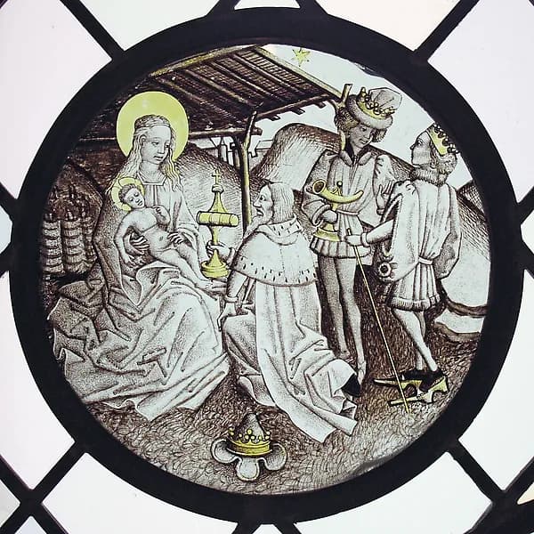 Roundel with Adoration of the Magi by Anonymous depicting Matthew 2