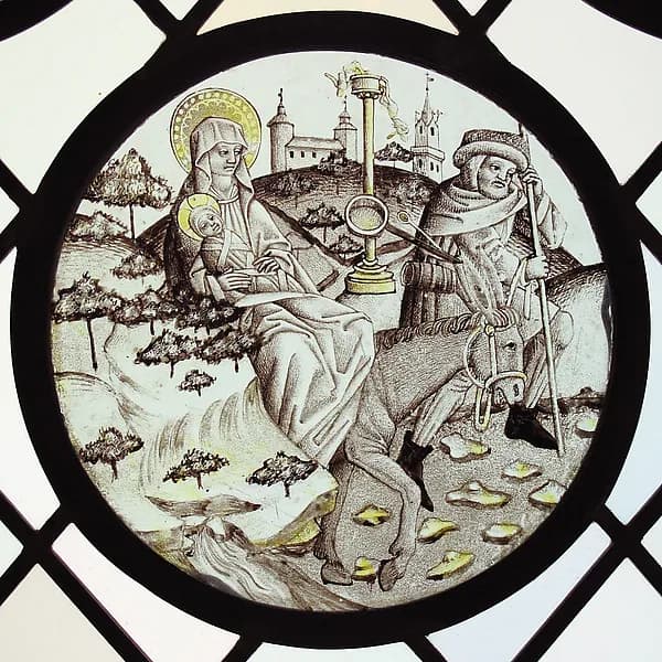 Roundel with the Flight into Egypt by Anonymous depicting Matthew 2