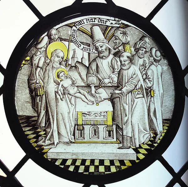 Roundel with the Circumcision by Anonymous depicting Luke 1