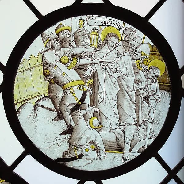 Roundel with the Betrayal by Anonymous depicting Matthew 26