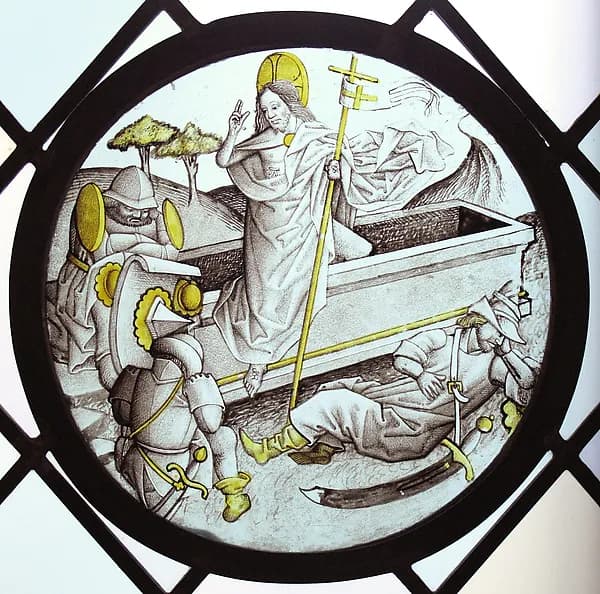 Roundel with the Resurrection by Anonymous depicting Matthew 28