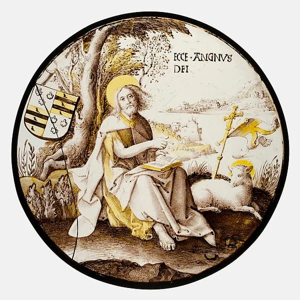 Roundel with Saint John the Baptist by Anonymous depicting Matthew 3