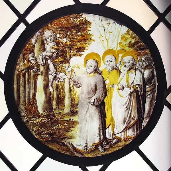 Roundel with Christ and Zacchaeus by Anonymous depicting John 1