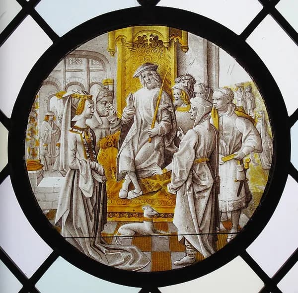 Roundel with Susanna Before the Judge by Anonymous depicting Daniel 13