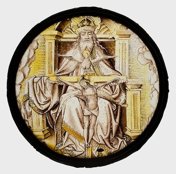 Roundel with the Holy Trinity by Anonymous depicting Matthew 27