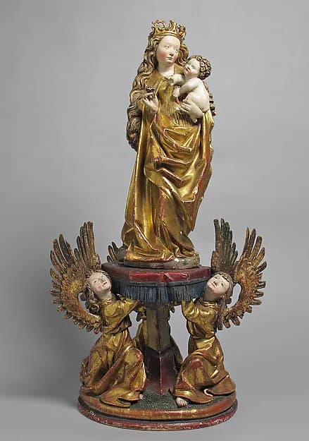 Virgin and Child Supported by Angels by Anonymous depicting Luke 2