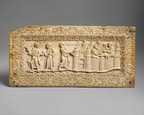 Plaque with Scenes at Emmaus by Anonymous depicting John 1