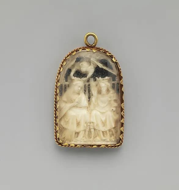 Pendant with the Coronation of the Virgin by Anonymous depicting Luke 1