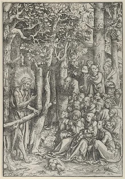 The Sermon of St. John the Baptist by Lucas Cranach the Elder depicting Matthew 3