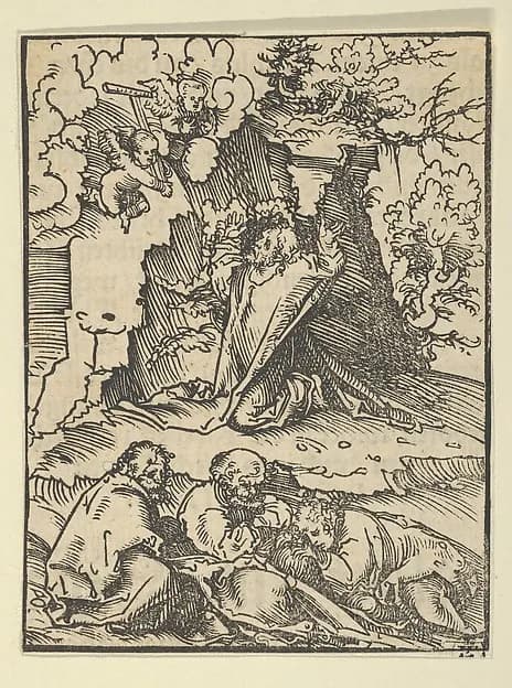 Relief with Christ on the Mount of Olives, from the "Wittenberg Reliquaries" by Lucas Cranach the Elder depicting John 1