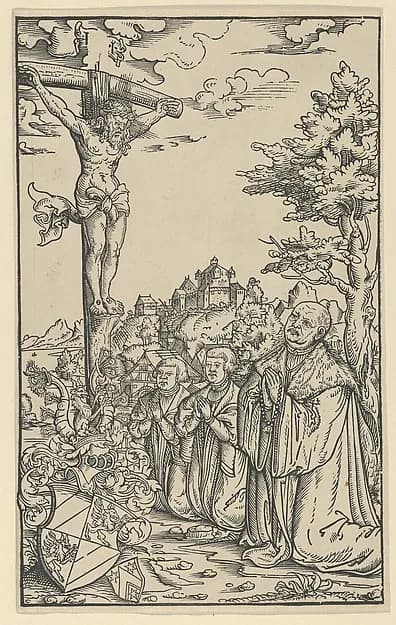 Book-Plate of Christoph Scheurl by Lucas Cranach the Younger and Workshop depicting Matthew 27