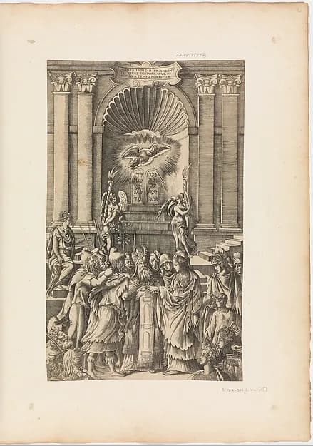 Marriage of The Virgin by Pierre Woeiriot de Bouzey II depicting Luke 1