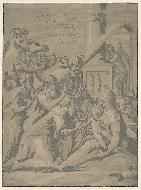 Adoration of the Magi by Niccolò Vicentino depicting Matthew 2