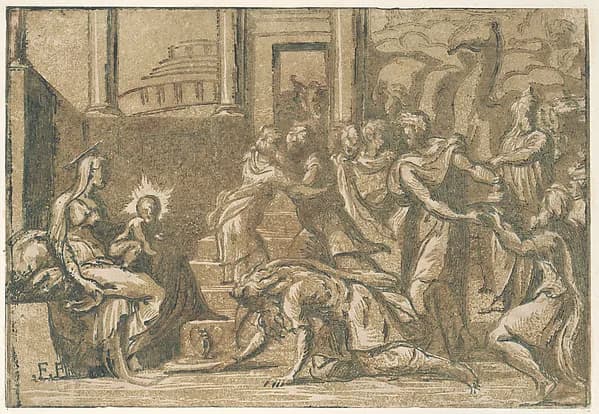 The Adoration of the Magi by Niccolò Vicentino depicting Matthew 2