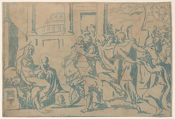 The Adoration of the Magi by Niccolò Vicentino depicting Matthew 2
