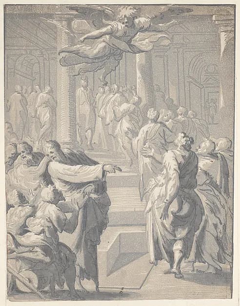 Christ healing the paralytic by Niccolò Vicentino depicting Matthew 9
