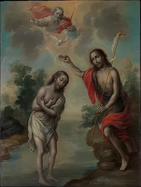 The Baptism of Christ by Nicolás Enríquez depicting Matthew 3