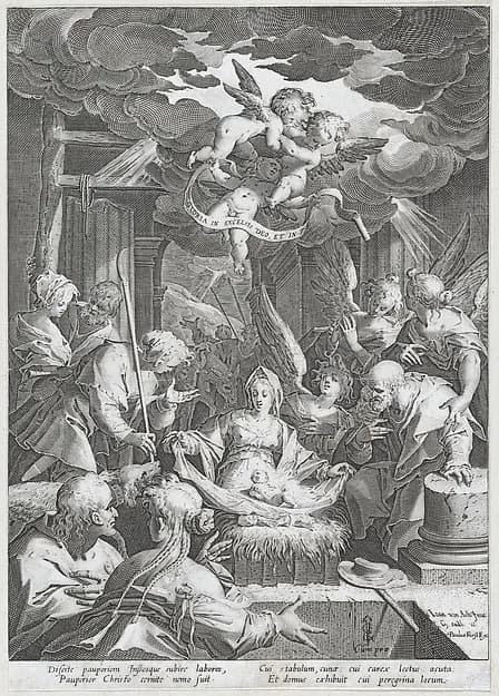 Nativity by Aegidius Sadeler II depicting Luke 2