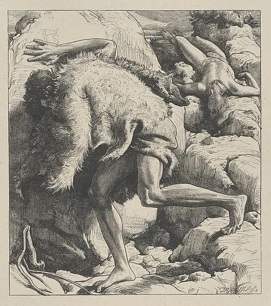 Cain and Abel, from "Dalziels' Bible Gallery" by Frederic, Lord Leighton depicting Genesis 4