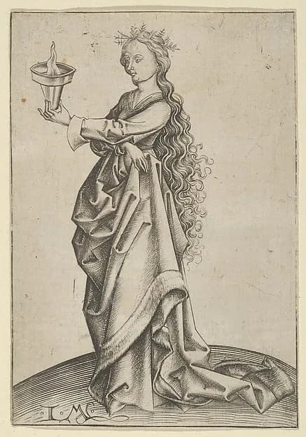 The Third Wise Virgin by Israhel van Meckenem depicting Luke 1
