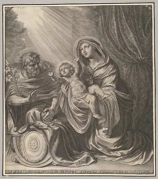 The Holy Family by Grégoire Huret depicting Luke 2