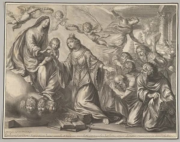 Mystic Marriage of St. Catherine by Grégoire Huret depicting Romans 8