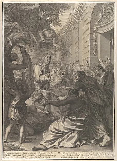 Christ's Entrance into Jerusalem, from The Passion of Christ, plate 2 by Grégoire Huret depicting John 1