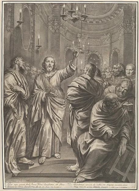 Christ Preaching to his Disciples, from The Passion of Christ, plate 6 by Grégoire Huret depicting John 1
