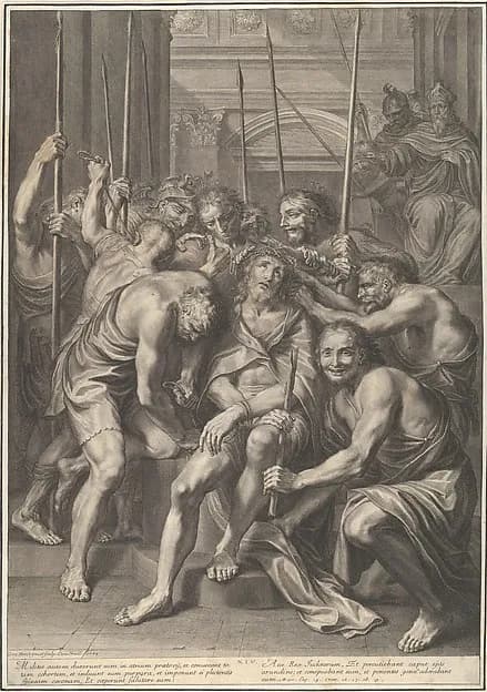 Christ Crowned with Thornes, from The Passion of Christ, plate 14 by Grégoire Huret depicting John 1