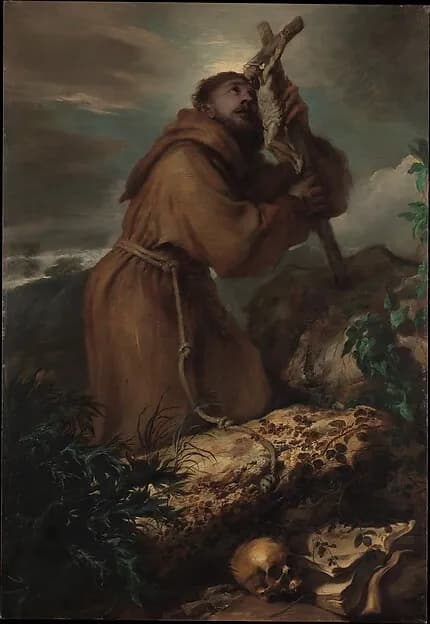 Saint Francis in Ecstasy by Giovanni Benedetto Castiglione (Il Grechetto) depicting Matthew 5