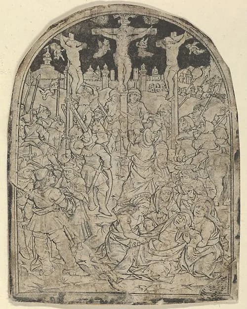 Crucifixion by Anonymous, Italian, 15th century depicting Matthew 27