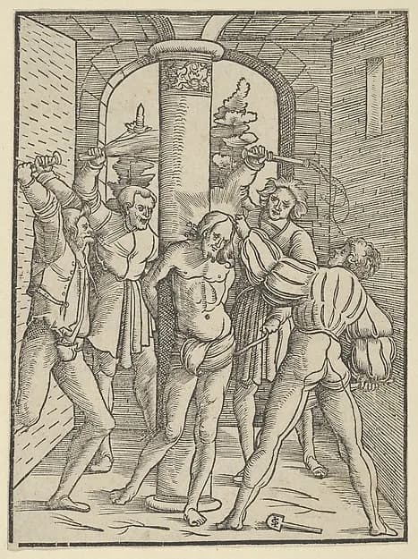 Christ Scourged, from "The Doctrine, Life, and Passion of Jesus Christ" by Hans Schäufelein depicting John 1