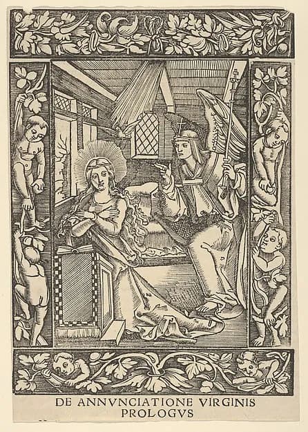 The Annunciation, from Vigerius by Hans Schäufelein depicting Luke 1